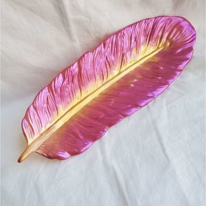 Handmade Magenta Feather Dish
